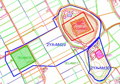 Plano cartográfico del enclave arqueológico de Castillo de Larache